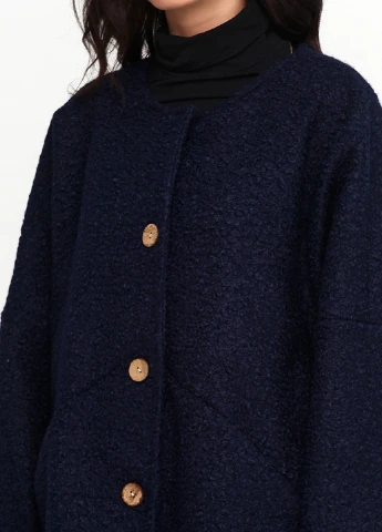 Темно-синє демісезонне Пальто New Collection
