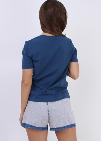 Синій демісезонний комплект (футболка, шорти) Giulia