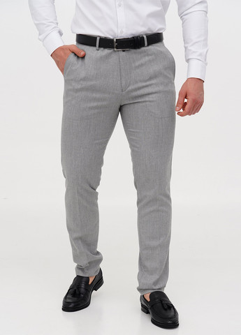 Серые кэжуал, классические демисезонные прямые брюки Trend Collection