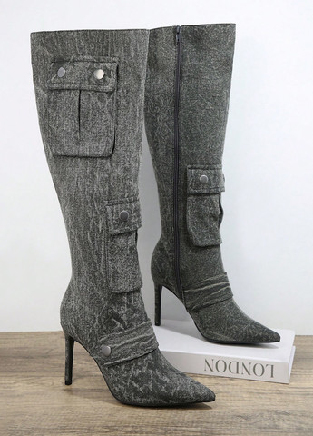 Осенние ботильоны ботфорты SHEIN с заклепками