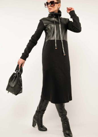 Черное кэжуал платье Ри Мари однотонное