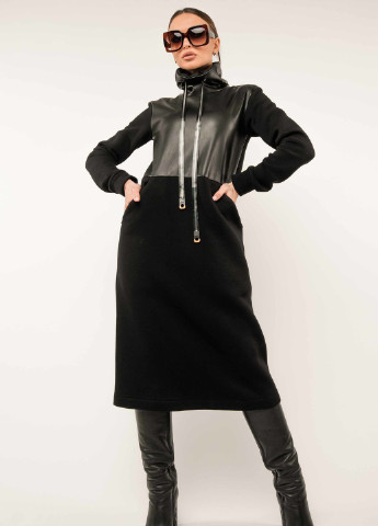 Черное кэжуал платье Ри Мари однотонное