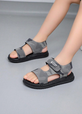 Серые кэжуал сандалии SHEIN на липучке