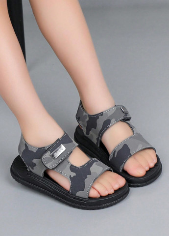 Серые кэжуал сандалии SHEIN на липучке