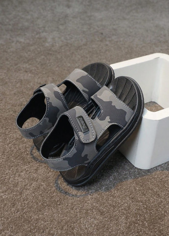 Серые кэжуал сандалии SHEIN на липучке