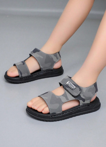 Серые кэжуал сандалии SHEIN на липучке