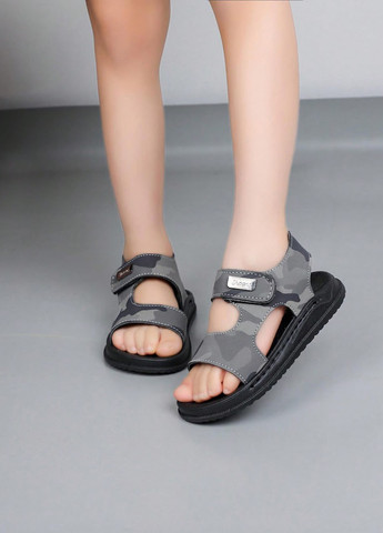 Серые кэжуал сандалии SHEIN на липучке