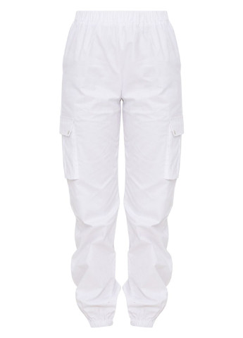 Белые кэжуал демисезонные брюки PrettyLittleThing
