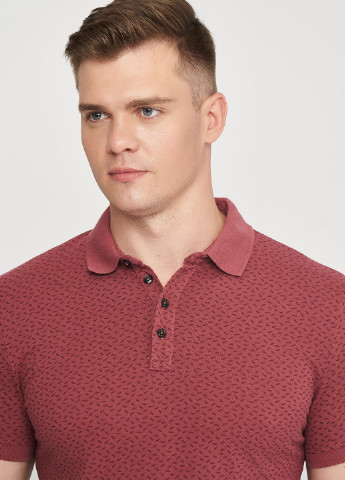 Бордовая футболка-поло для мужчин Tom Tailor с рисунком