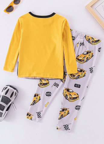 Желтая всесезон пижама (лонгслив, брюки) лонгслив + брюки SHEIN