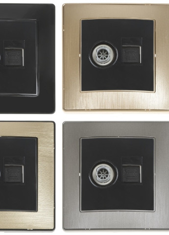 Розетка черная RB-1TV+1TF Brille (253967283)