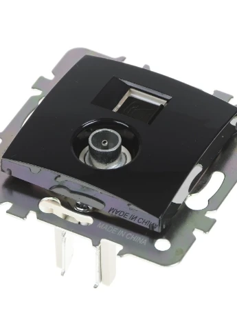 Розетка черная RB-1TV+1TF Brille (253967283)