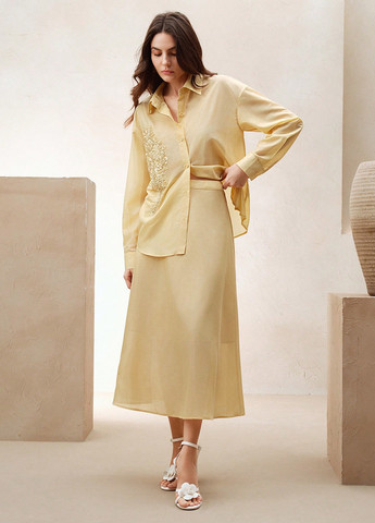 Жовтий демісезонний комплект (сорочка, спідниця) SHEIN