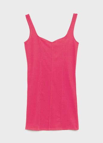 Розовое кэжуал, коктейльное, вечернее платье футляр Stradivarius однотонное