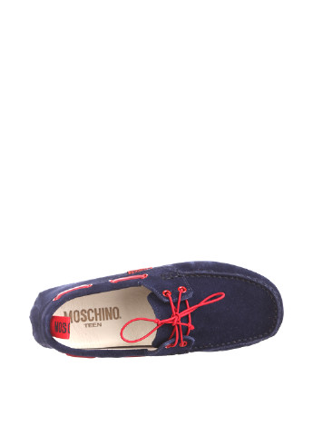 Темно-синие мокасины Moschino со шнурками