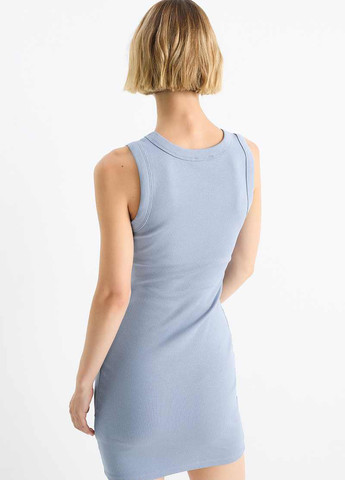 Серо-голубое кэжуал платье платье-майка C&A однотонное