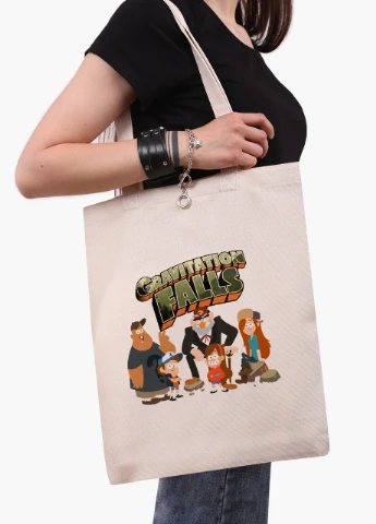 Еко сумка шоппер біла Гравіті Фолз (Gravity Falls) (9227-2628-WT) екосумка шопер 41*35 см MobiPrint (228210801)