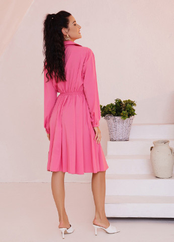 Рожева повсякденний сукня жіноча сорочка ISSA PLUS однотонна