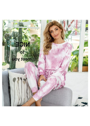 Розовый демисезонный комплект женский домашний 2 в 1 pink cloud Berni Fashion 58934