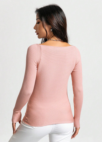 Світло-рожевий демісезонний пуловер пуловер SHEIN