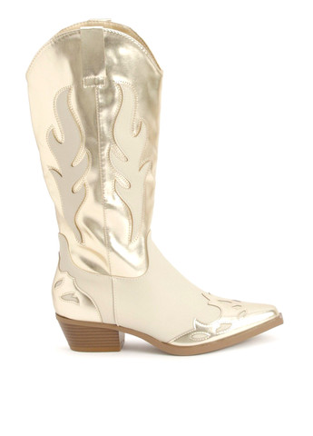 Осенние сапоги казаки Boohoo с аппликацией