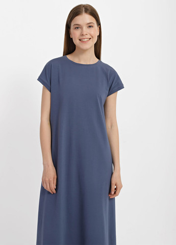Темно-синее кэжуал платье платье-футболка Promin однотонное
