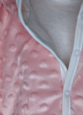Розовый демисезонный велюровый костюм в объемный горошек с ушками брючный Pierre Cardin