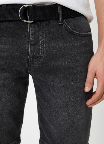 Шорти KOTON однотонні графітові джинсові бавовна