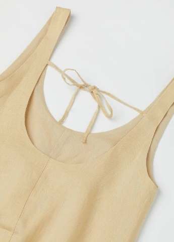 Светло-желтое кэжуал платье H&M однотонное