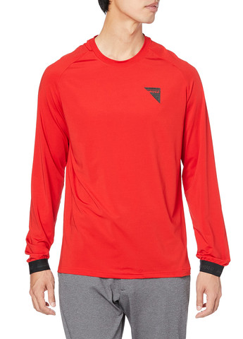 Красный демисезонный спортивный лонгслив Hugo Boss с логотипом