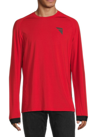 Красный демисезонный спортивный лонгслив Hugo Boss с логотипом