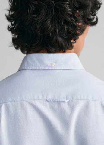 Голубой классическая рубашка однотонная Gant