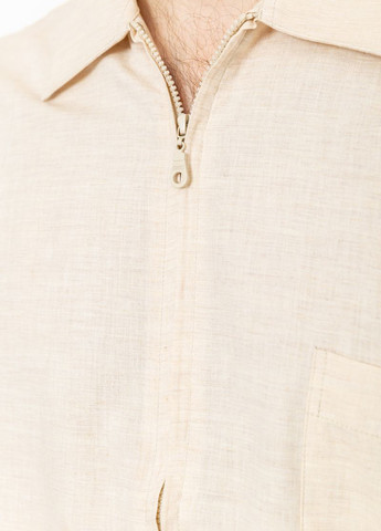 Светло-бежевая кэжуал рубашка однотонная Ager