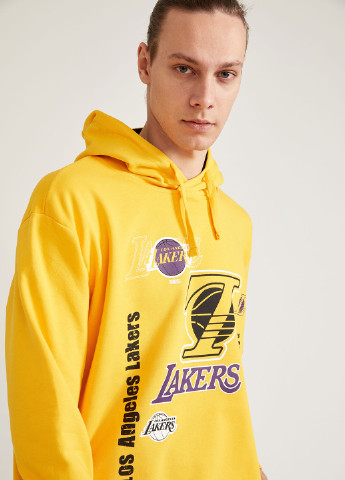 Los Angeles Lakers DeFacto Свитшот жёлтые кэжуалы хлопок, трикотаж
