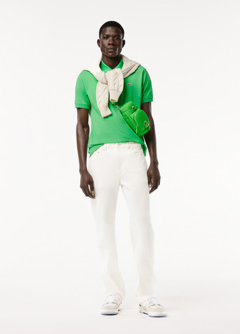 Зеленая футболка-поло для мужчин Lacoste с логотипом