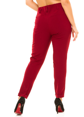 Бордовые кэжуал демисезонные брюки Lady Style