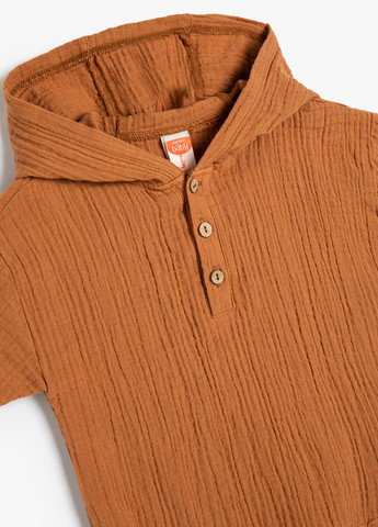 Светло-коричневая летняя футболка KOTON