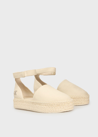 Бежевые эспадрильи Calvin Klein Jeans однотонный логотип (366431723)
