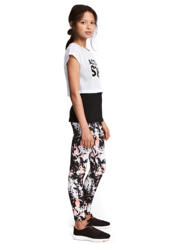 Черные демисезонные леггинсы H&M