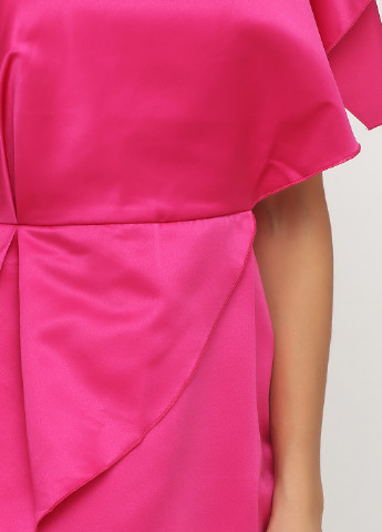 Малинова коктейльна плаття, сукня з відкритими плечима Andre Tan однотонна