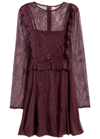 Темно-бордова кежуал сукня, сукня кльош H&M однотонна