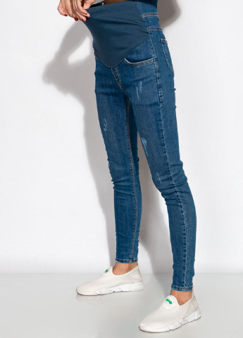 Синие демисезонные скинни джинсы для беременных Time of Style