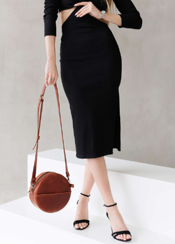 Кругла жіноча сумка через плече ручної роботи з натуральної вінтажної шкіри коричневого кольору Boorbon (253342348)