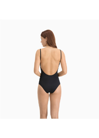 Чорний демісезонний купальник swim women’s v-neck cross-back swimsuit Puma