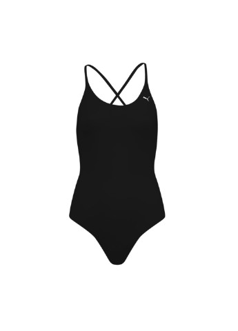 Чорний демісезонний купальник swim women’s v-neck cross-back swimsuit Puma