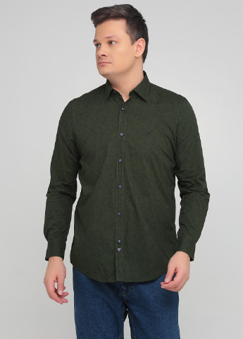 Темно-зеленая кэжуал рубашка с рисунком Lerros