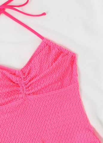 Фуксиновый летний купальник слитный SHEIN