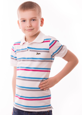 Белая детская футболка-поло для мальчика Kosta