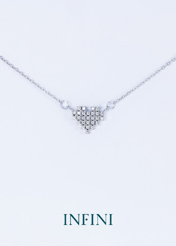 Колье серебряное Infini пиксельное сердце (250563045)