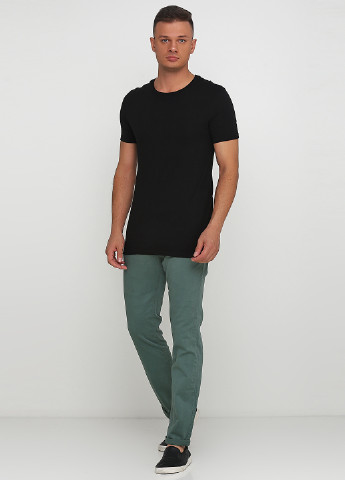 Темно-зеленые кэжуал демисезонные зауженные брюки Tom Tailor